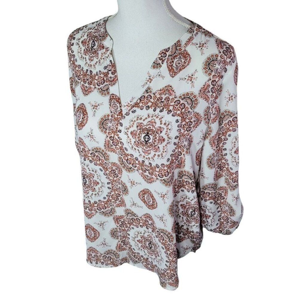 Maurices Sheer Floral‎ Shirt Blouse Long Sleeve Womens Large Lightweight